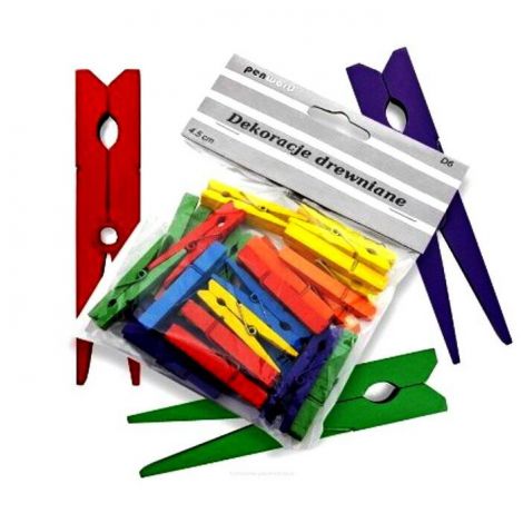Klamerki drewniane Penword 45mm Mix